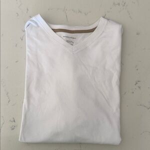 Banana Republic Men’s Large White V-Neck Short Sleeve Signature Midweight Tee